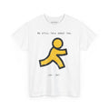 AIM Running Man Shirt | 90s Internet Nostalgia Tee | AOL Instant Messenger Graphic T-Shirt | Millennial Retro Heavy Cotton Tee | Y2K Gift