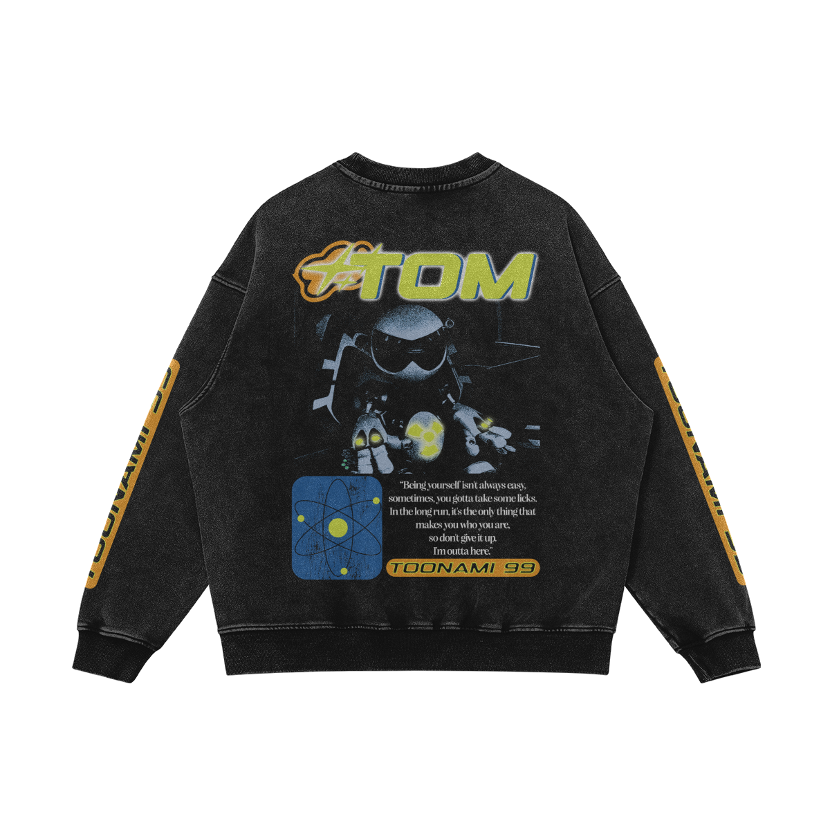 Toonami Tom Oversized Faded Crewneck Sweatshirt
