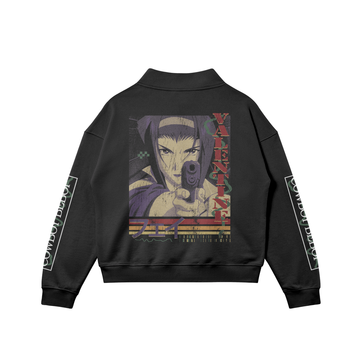 Cowboy Bebop Faye Valentine Half Zip Sweatshirt | Unisex Anime Streetw - Shop Nutopia