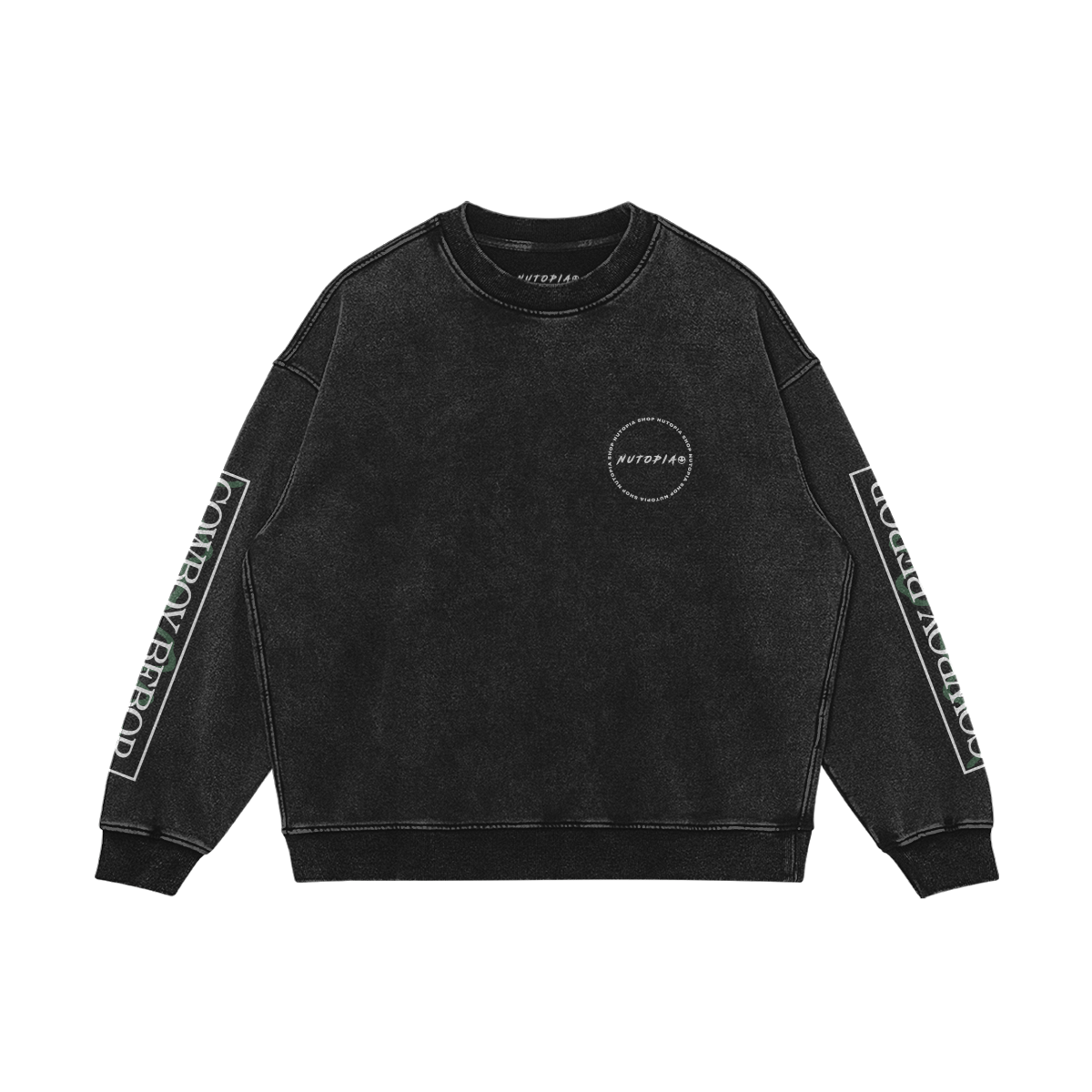 Cowboy Bebop Faye Valentine Oversized Faded Crewneck Sweatshirt - Shop Nutopia