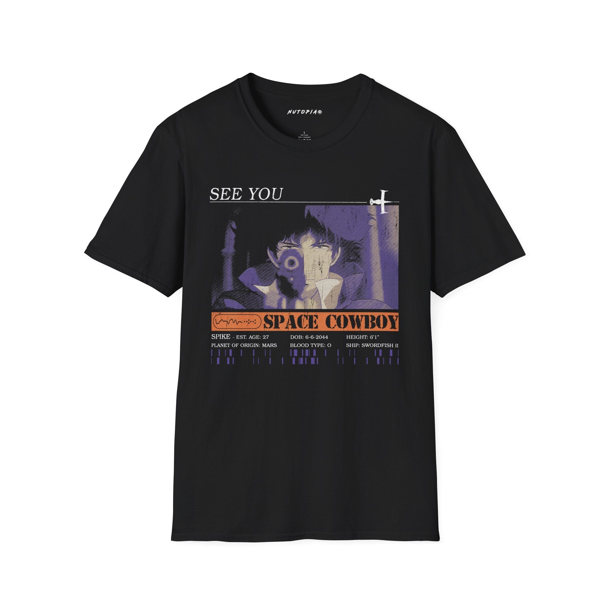 Cowboy Bebop Spike Spiegel Unisex Graphic T-Shirt, Anime Tee, Cowboy Bebop Shirt, Spike Spiegel Shirt, Unisex Tee, Graphic T-Shirt - Shop Nutopia