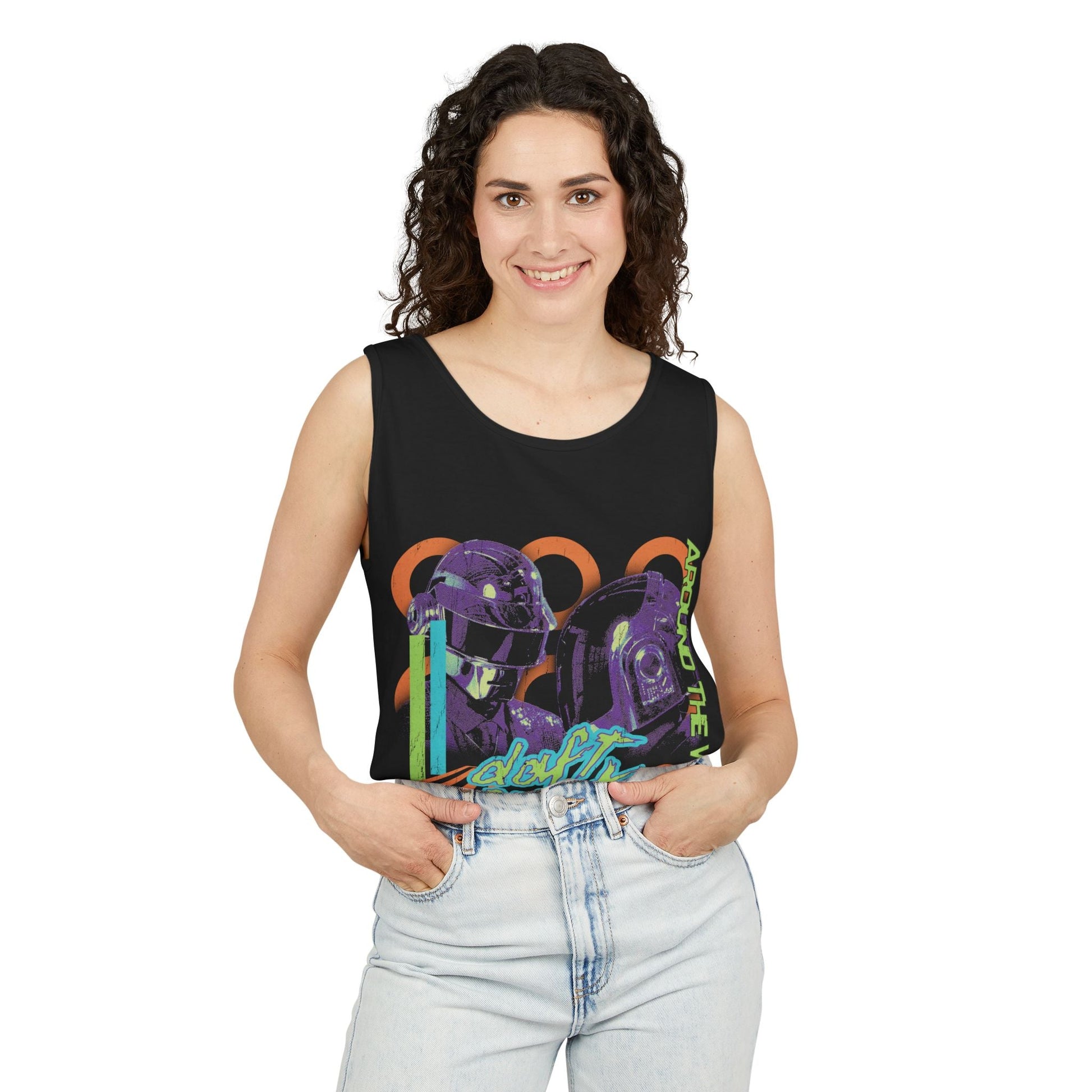 Daft Punk Around the World Unisex Tank Top Comfort Colors - Shop Nutopia
