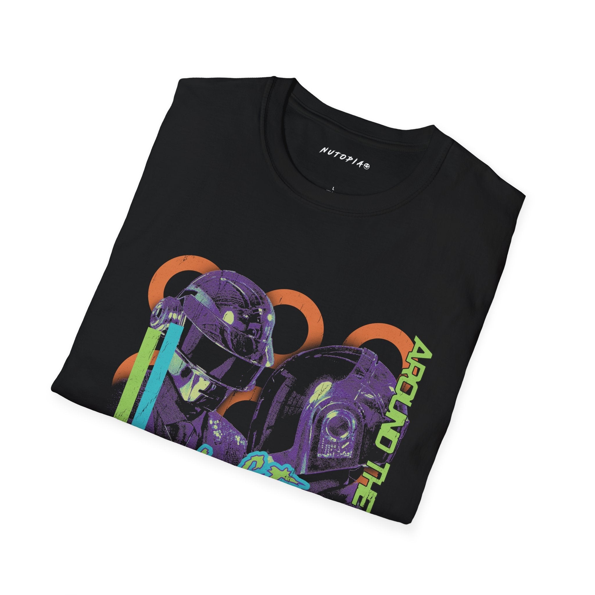 Daft Punk Graphic T-Shirt, Unisex Softstyle Tee for Electronic Music Fans, y2k Band Shirt - Shop Nutopia