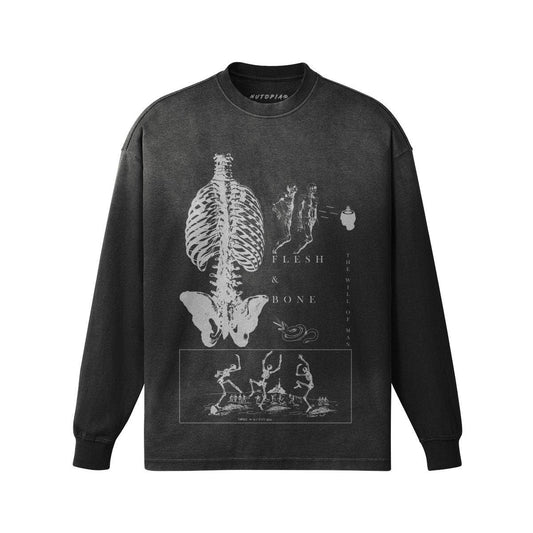 Oversized Faded Crewneck Long Sleeve Shirt - Shop Nutopia