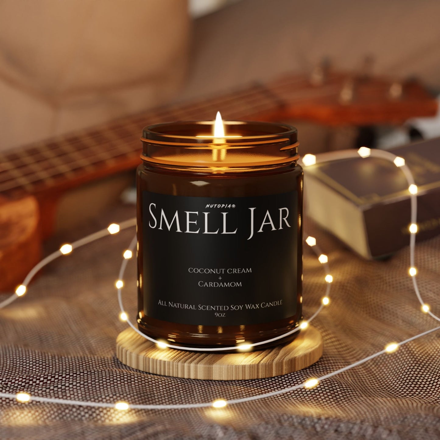 Smell Jar 9oz Soy Wax Candle - Coconut Cream + Cardamom - Shop Nutopia