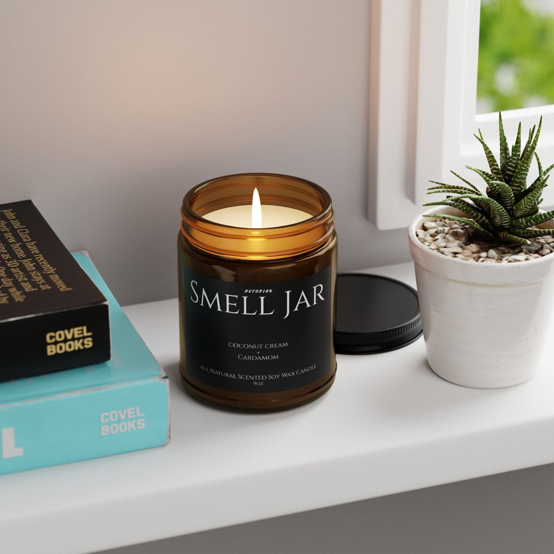 Smell Jar 9oz Soy Wax Candle - Coconut Cream + Cardamom - Shop Nutopia