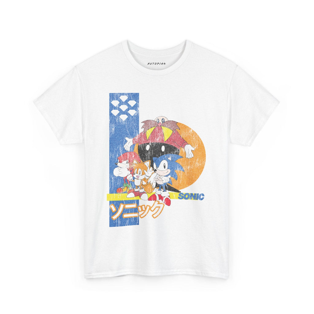 Sonic Knuckle Tails Unisex Graphic Tee, Video Game Fans Shirt, Sega Retro Gamer Gift, Sonic Hedgehog Tee, Gamer Graphic Tee, Sonic T-Shirt - Shop Nutopia