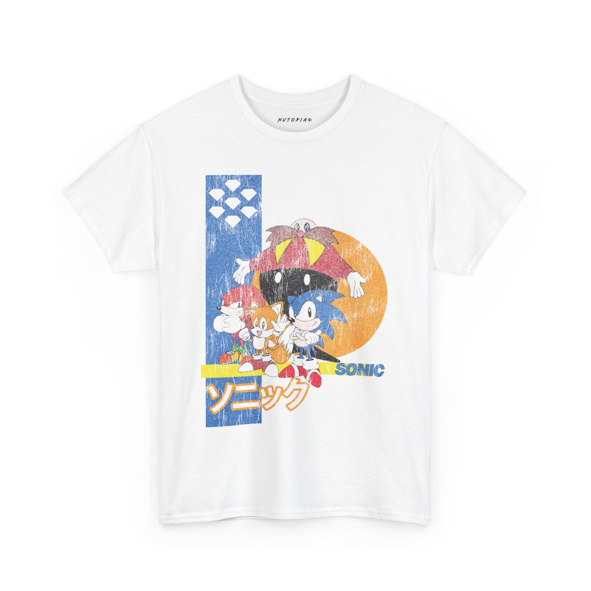 Sonic Knuckle Tails Unisex Graphic Tee, Video Game Fans Shirt, Sega Retro Gamer Gift, Sonic Hedgehog Tee, Gamer Graphic Tee, Sonic T-Shirt - Shop Nutopia