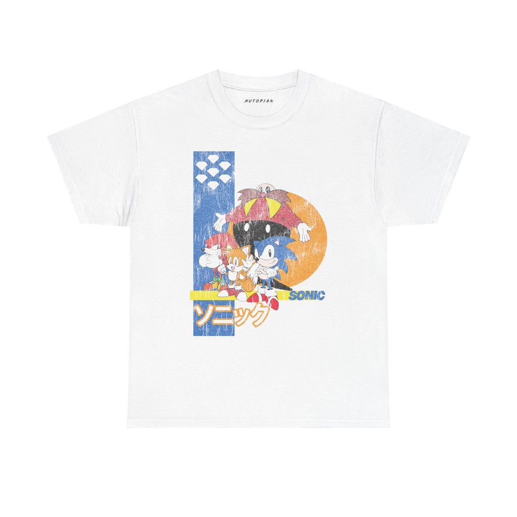 Sonic Knuckle Tails Unisex Graphic Tee, Video Game Fans Shirt, Sega Retro Gamer Gift, Sonic Hedgehog Tee, Gamer Graphic Tee, Sonic T-Shirt - Shop Nutopia